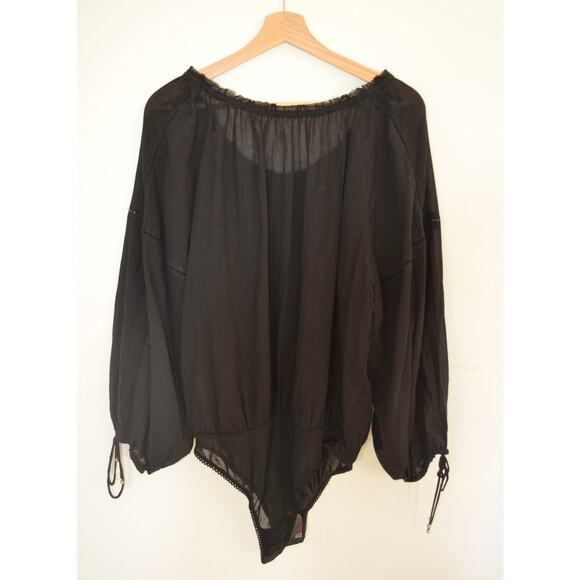 Free People Solid Sundown Bodysuit / Black Size Large - Picture 4 of 7